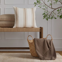 Load image into Gallery viewer, Heavy Duty Ivory Brown Taupe Stripe Upholstery Drapery Fabric
