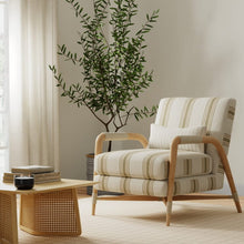 Load image into Gallery viewer, Heavy Duty Seafoam Sage Green Taupe Antique Stripe Upholstery Drapery Fabric