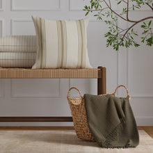 Load image into Gallery viewer, Heavy Duty Seafoam Sage Green Taupe Antique Stripe Upholstery Drapery Fabric