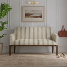 Load image into Gallery viewer, Heavy Duty Seafoam Sage Green Taupe Antique Stripe Upholstery Drapery Fabric