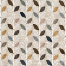 Load image into Gallery viewer, Grey Mustard Gold Taupe Botanical Cut Velvet Upholstery Fabric