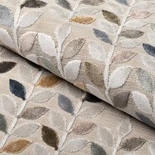 Load image into Gallery viewer, Grey Mustard Gold Taupe Botanical Cut Velvet Upholstery Fabric