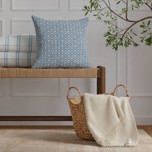 Load image into Gallery viewer, InsideOut Indoor Outdoor Performance Navy Blue White Geometric Upholstery Fabric