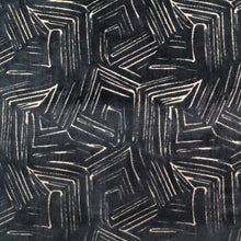 Load image into Gallery viewer, Navy Blue Beige Abstract Geometric Velvet Upholstery Fabric