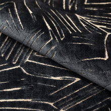 Load image into Gallery viewer, Navy Blue Beige Abstract Geometric Velvet Upholstery Fabric
