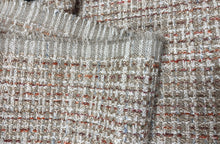 Load image into Gallery viewer, Designer Water Stain Resistant Beige Coral Blue Cream Tweed MCM Upholstery Fabric