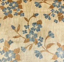 Load image into Gallery viewer, Vintage Water &amp; Stain Resistant Beige Blue Carmel Brown Floral Velvet Upholstery Fabric WHS 5083