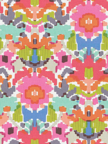 Bella Dura Indoor Outdoor Suncoast Floral Aqua Blue Purple Pink Green Blue Upholstery Drapery Fabric FB
