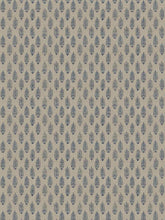 Load image into Gallery viewer, Ecru Taupe Navy Blue Small Print Botanical Linen Drapery Fabric FB