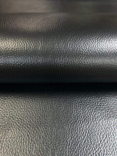 0.9 Yard Designer Charcoal Black Lustrous Faux Leather Upholstery Vinyl WHS 4586