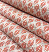 Load image into Gallery viewer, Sunbrella Detail Persimmon Water Stain Resistant Coral Beige Geometric Diamond Upholstery Drapery Fabric