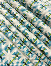 Load image into Gallery viewer, Nobilis Bistro 10827-70 Cyan Blue Green Cream Geometric Upholstery Fabric WHS 5110