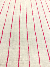 Load image into Gallery viewer, Christopher Farr Broken Stripe Hot Pink White Linen Upholstery Drapery Fabric WHS 5116