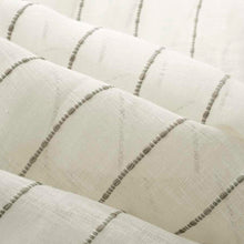 Load image into Gallery viewer, 120” Wide Semi Sheer Cream Taupe Linen Blend Stripe Drapery Fabric FB