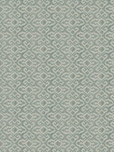 Load image into Gallery viewer, Cotton Linen Seafoam Blue Ethnic Ikat Upholstery Drapery Fabric FB