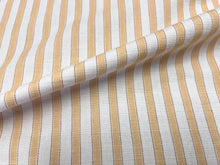 Load image into Gallery viewer, Malabar Tulsi 07 Yellow Ivory Cotton Ticking Stripe Upholstery Drapery Fabric