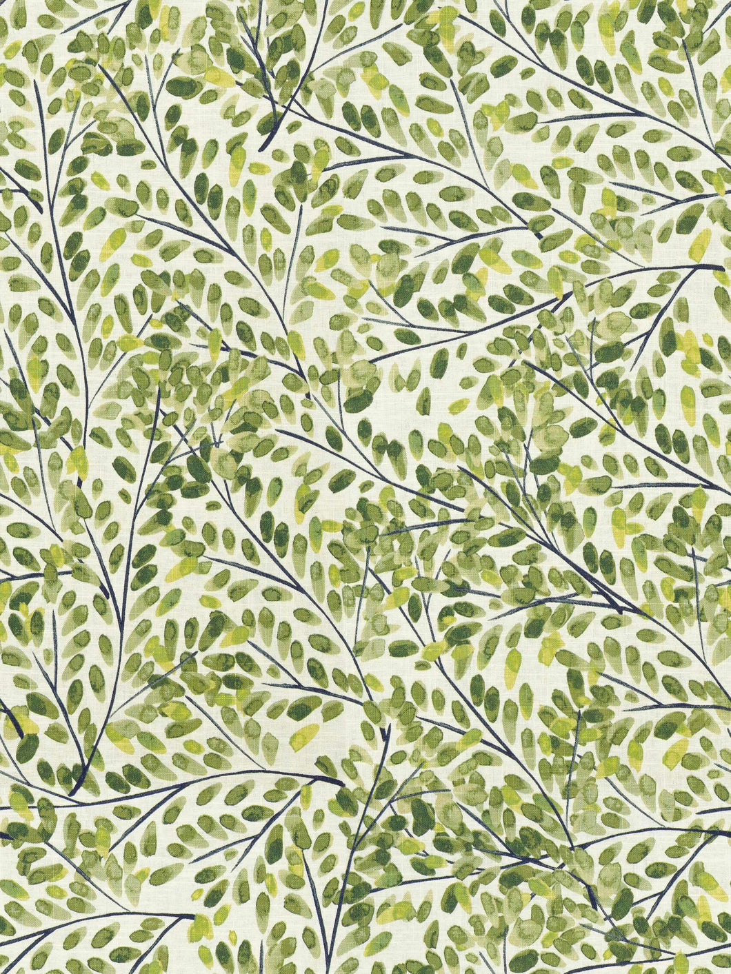Linen Viscose Cream Green Chartreuse Floral Upholstery Drapery Fabric FB