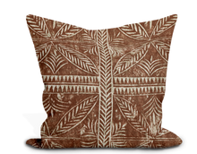 Load image into Gallery viewer, Custom Pillow Cover in Botanical Thibaut Timbuktu in Tobacco - One Side