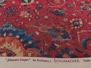 Remnant Schumacher JAHANARA CARPET TURKISH RED LINEN FABRIC
