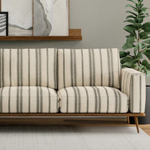 Load image into Gallery viewer, Oatmeal Beige Black Stripe Upholstery Fabric