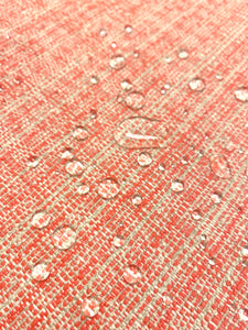 Designer Water Stain Resistant Coral Orange Taupe MCM Mid Century Modern Tweed Upholstery Fabric STA 5157