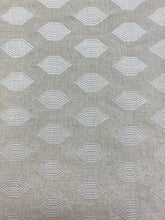 Load image into Gallery viewer, 1.5 Yard Kravet 33145-16 Linen Cotton Beige Ivory Embroidered Drapery Fabric WHS 4621