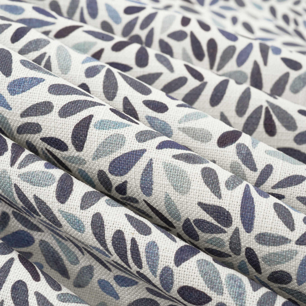 Cotton Navy French Blue Small Scale Floral Upholstery Drapery Fabric FB