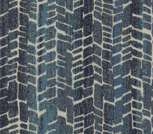 Load image into Gallery viewer, Bella Dura Indoor Outdoor Warmwinds Abstract Navy Blue Turquoise Upholstery Drapery Fabric FB