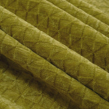 Load image into Gallery viewer, Olive Green Geometric Matelasse Chenille Upholstery Fabric FB