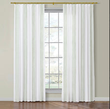 Load image into Gallery viewer, Set of Two Made to Order Thibaut Semi Sheer Cypress Stripe Side Drapery Panels