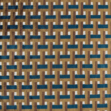 Load image into Gallery viewer, Mustard Gold Copper Brown Teal Geometric Velvet Upholstery Fabric MGF