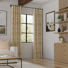 Load image into Gallery viewer, Taupe Mustard Gold Buttercream Floral Cut Velvet Upholstery Fabric