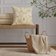 Load image into Gallery viewer, Taupe Mustard Gold Buttercream Floral Cut Velvet Upholstery Fabric