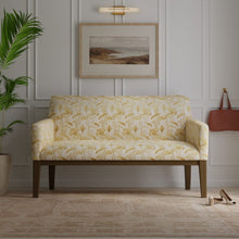 Load image into Gallery viewer, Taupe Mustard Gold Buttercream Floral Cut Velvet Upholstery Fabric