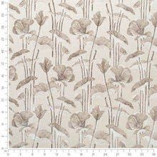 Load image into Gallery viewer, Taupe Beige Floral Cut Velvet Upholstery Fabric