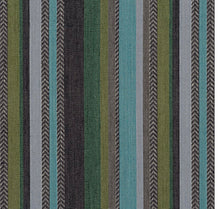 Load image into Gallery viewer, Casamance Costa Nova Woven Hand-Made Stripe Turquoise Green Blue Grey Black Upholstery Fabric