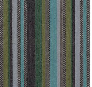 Casamance Costa Nova Woven Hand-Made Stripe Turquoise Green Blue Grey Black Upholstery Fabric