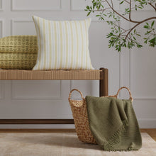 Load image into Gallery viewer, Cream Sage Green Seafoam Plaid Check Upholstery Drapery Fabric / Spearmint