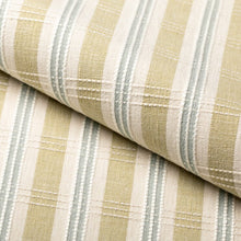 Load image into Gallery viewer, Cream Sage Green Seafoam Plaid Check Upholstery Drapery Fabric / Spearmint