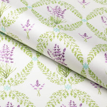 Load image into Gallery viewer, Cotton Ivory Purple Green Blue Floral Chintz Upholstery Drapery Fabric