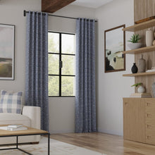 Load image into Gallery viewer, French Blue Off White Floral Embroidered Upholstery Drapery Fabric / Wedgewood