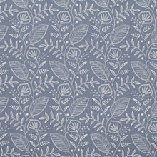 Load image into Gallery viewer, French Blue Off White Floral Embroidered Upholstery Drapery Fabric / Wedgewood