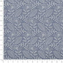 Load image into Gallery viewer, French Blue Off White Floral Embroidered Upholstery Drapery Fabric / Wedgewood