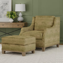 Load image into Gallery viewer, Olive Green Natural beige Woven Distressed Chenille Upholstery Fabric / Bay Leaf