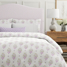 Load image into Gallery viewer, Cotton White Purple Green Blue Floral Upholstery Drapery Fabric