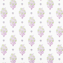 Load image into Gallery viewer, Cotton White Purple Green Blue Floral Upholstery Drapery Fabric