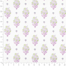 Load image into Gallery viewer, Cotton White Purple Green Blue Floral Upholstery Drapery Fabric