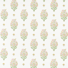 Load image into Gallery viewer, Cotton White Green Mustard Pink Floral Upholstery Drapery Fabric