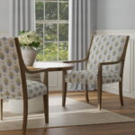 Load image into Gallery viewer, Cotton White Mustard Navy Blue Floral Upholstery Drapery Fabric