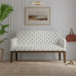 Load image into Gallery viewer, Cotton White Mustard Navy Blue Floral Upholstery Drapery Fabric
